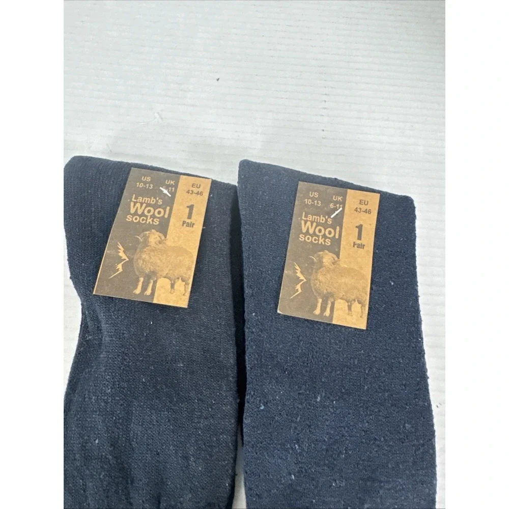 Lamb's Wool Blend Socks NEW Men's US 10-13 Lot of 2 Gray Blue Calf Length 1398
